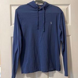 Long sleeved polo shirt with hoodie